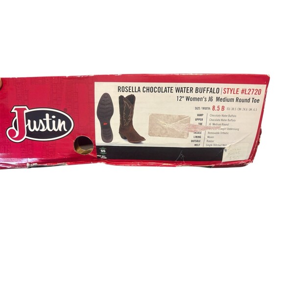 Justin Women’s Size 8B Rosella Western Cowboy Boot Round Toe Brown L2720 - Picture 3 of 10